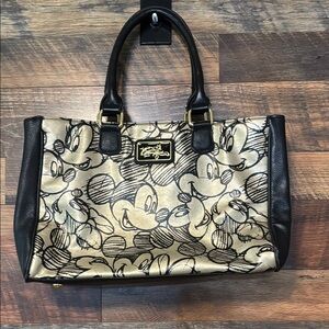 Disney Gold and Black Purse with Structured Design
